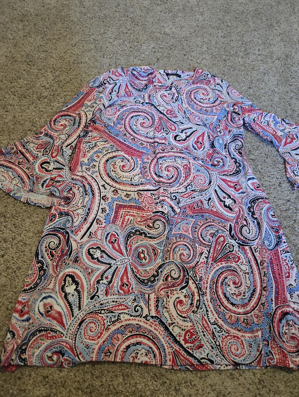 💖Tommy Hilfiger Paisley Print Shift Dress in Pink and Blue